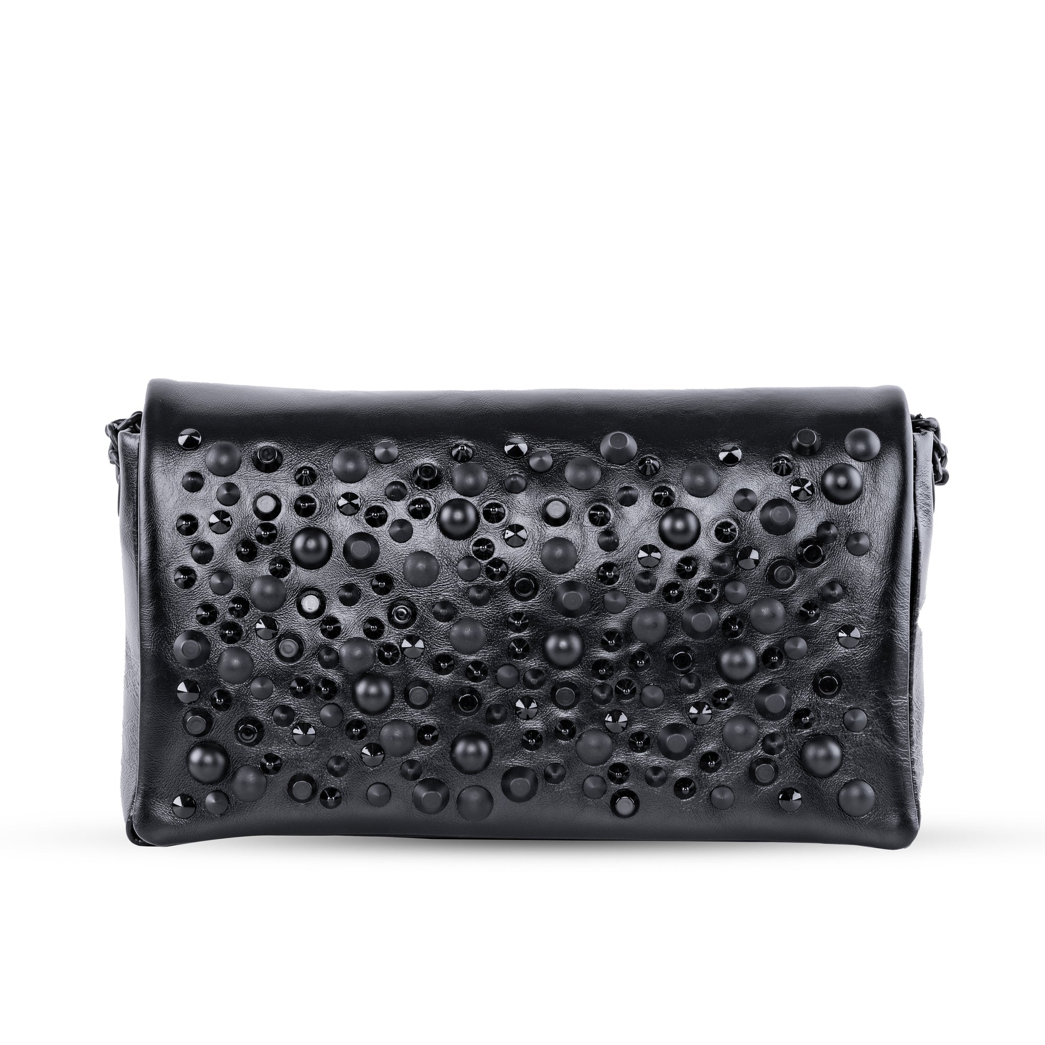 BAG BLACK GLOSS STUDS