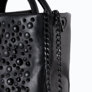 MINI BAG BLACK GLOSS STUDS